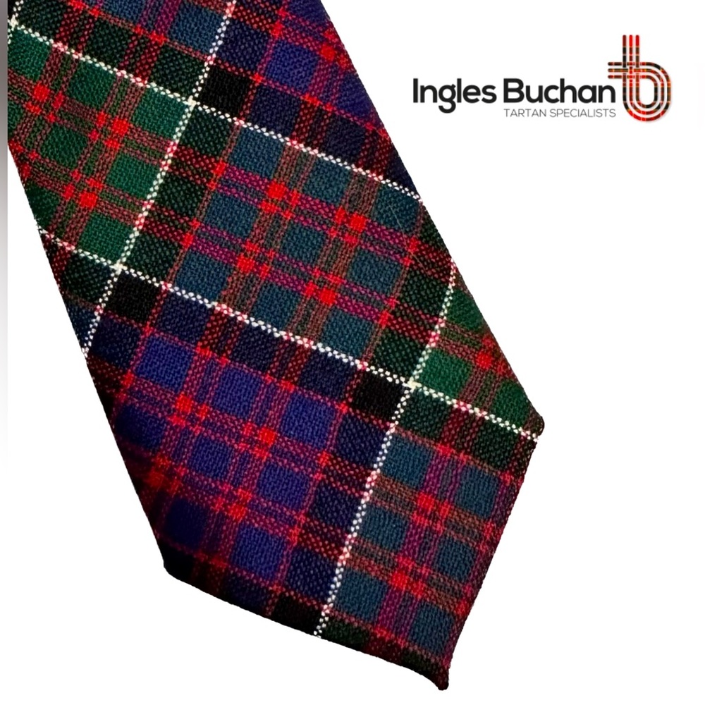 NWOT Ingles Buchan Tartan Tie MacDonald of Clanranald Modern 100% Pure New Wool